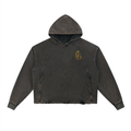 Vintage Washed Frayed-Hem Hoodie